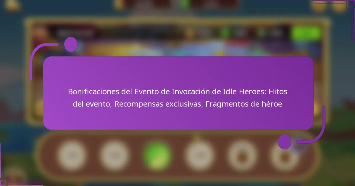 Bonificaciones del Evento de Invocación de Idle Heroes: Hitos del evento, Recompensas exclusivas, Fragmentos de héroe